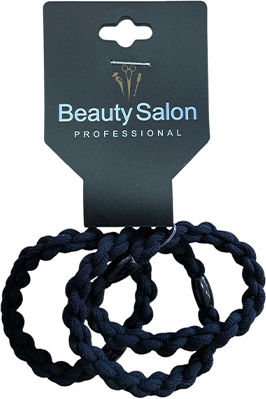 Beauty Salon Λαστιχάκια Μαλλιών Μαύρα Σετ 3τμχ