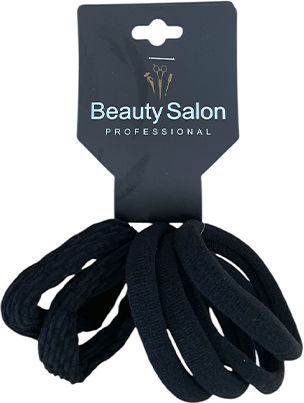 Beauty Salon Black Hair Elastics Set of 6