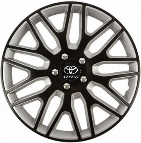Versaco Car Hubcap Set Dakar Nc with Toyota Emblem 16" 4pcs Black