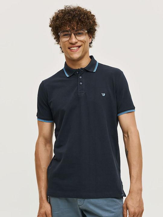 Brokers Jeans Polo Μπλούζα Κοντομάνικη Μπλε