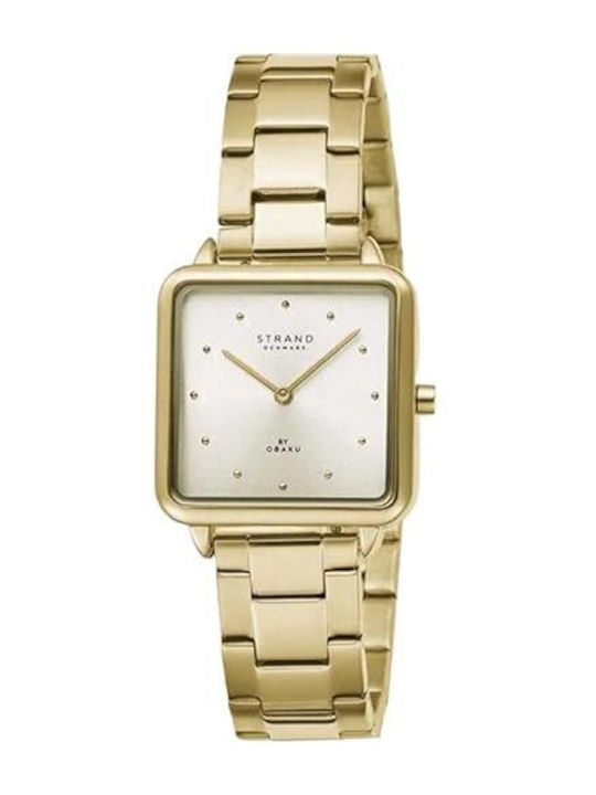 Strand by Obaku Women's Watch with Gold Metal Bracelet
