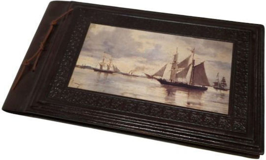 Album Black made of Leather with Rice Paper 17x30cm