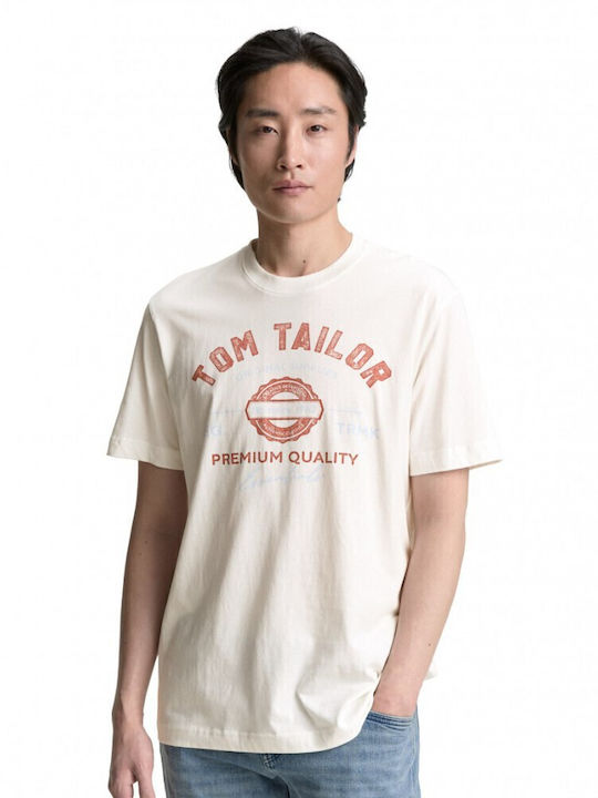 Tom Tailor Блуза с къс ръкав Off-white