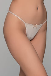 Micro G-string Ύφασμα Ριπ Μπεζ