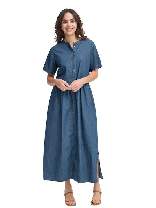 Καλοκαιρινό Maxi Φόρεμα Τζιν Denim Blue