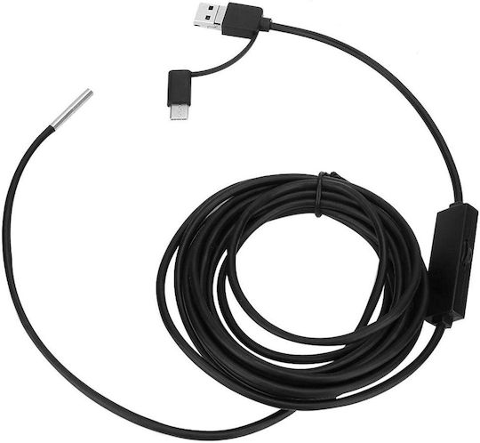 Industrielle Endoskopkamera 3,9 Mm Inspektionskamera Hd 1280 X 720 5 M Semi-flexibles Usb Rohr 6 LEDs Einstellbare Helligkeit 70-Grad Weitwinkel Ip67 Wasserdicht Kompatibel mit Android Pc