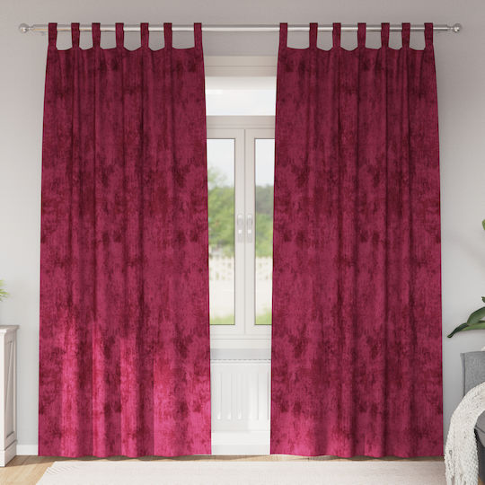vidaXL Set Perdele Cu Bretele Roșii 140x260cm