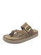 Leather Women's Flat Sandals Anatomic in Green Color