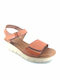 Leder Flache Sandalen für Damen in Tabac Braun Farbe