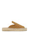 Women's Flat Sandals in Tabac Brown Color