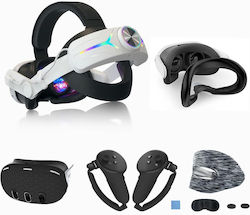 Curea De Cap Meta Quest 3 Baterie 8000 Mah Lumini Rgb Led Husă Reglabilă Pentru Controller Accesorii Vr