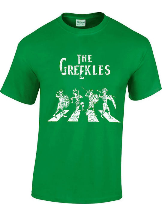 Short-Sleeve Printed Blouse Greekles Green