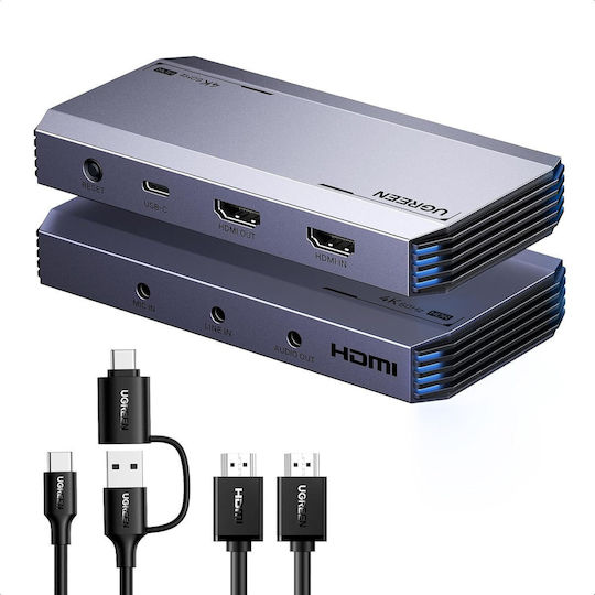 Placă De Captură Video 4k@60hz HDMI Video Grabber Ieșire Loop HDMI USB-C Ieșire HDR VRR 3 X Jack 3.5 Mm Plug And Play Compatibil PC MacBook Smartphone iPad Laptop Consolă Cameră