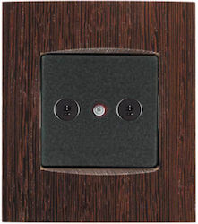 Arcada Wenge Wood Double Speaker Socket