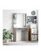 Kids Desk Concrete Grey 78.5x37x154.5cm