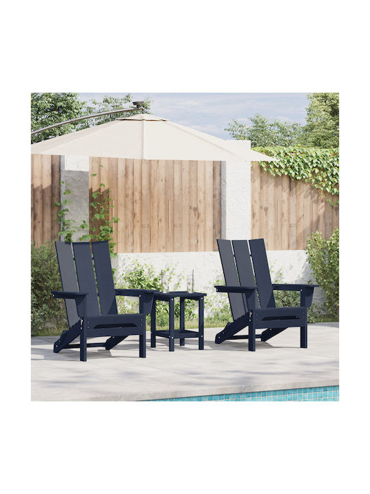 Scaun de exterior Lemn Navy Blue 2buc 74.5x80.5x90cm