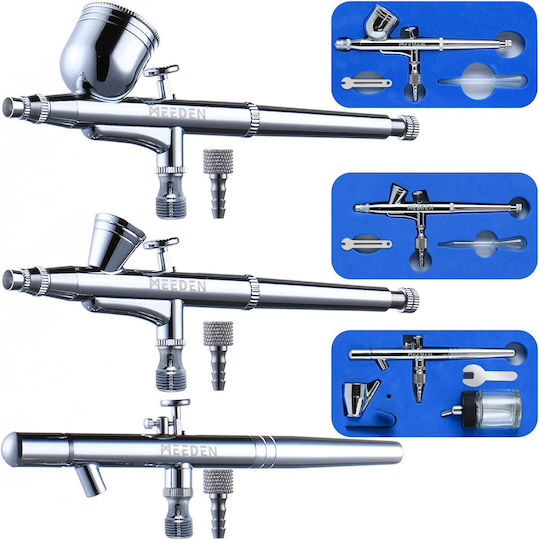 Set 3 Aerografe cu Acțiune Duală Ar30 Cu Duza de 0,5 Mm și Ceașcă de 7 Ml Ar35 Cu Duza de 0,25 Mm și Ceașcă de 2 Ml Aerograf Ar28 Alimentare prin Aspirație Cu Duza de 0,35 Mm Ceașcă de Sticlă de 5-22 Ml Art Modelare Tatuaje Decorare Tort