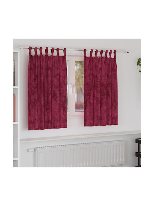 vidaXL Set Window Curtains With Burgundy Tunnel 140x140cm