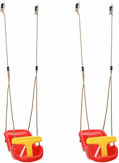 vidaXL Plastic with Seat Belt Swing 30x30x30cm Red