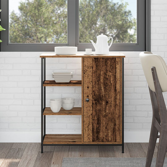 Bufet din Lemn Masiv & Metal Old Wood 70x30x80cm Bufet din Lemn Masiv & Metal Old Wood 70x30x80cm