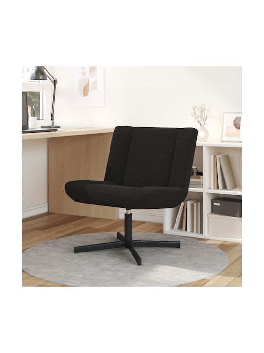 Rotativă Scaun Vizitator în Culoare Negru 63x75x76cm 1buc