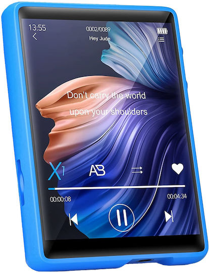 32 Gb MP3 Player Bluetooth 5.0 Ecran Tactil 2.4 Inch Difuzor Sunet Hifi Radio Fm Portabil Acceptă Card Până La 128 Gb Albastru