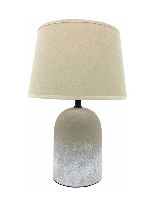 TnS Ceramic Table Lamp with Beige Shade and Base