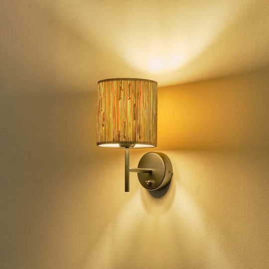 Eurolamp Μοντέρνο Φωτιστικό Τοίχου με Ντουί E27 Μπεζ 19x27x27εκ.