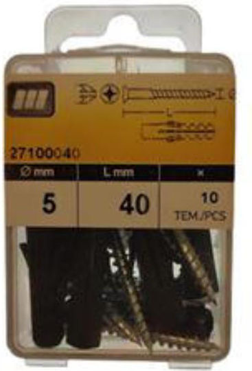 Amtech MDF Screw Metallic with Diameter M5 and Length 60mm 15pcs in Case