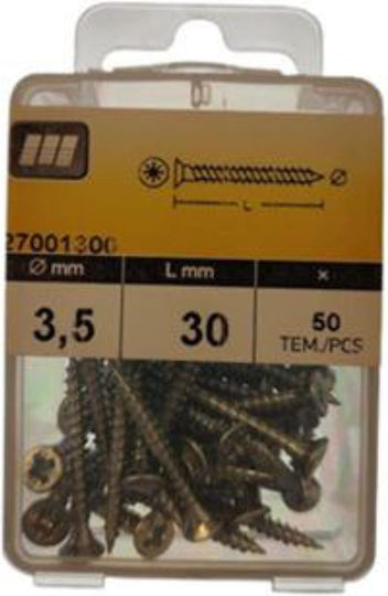 Amtech MDF Screw Galvanized with Diameter M4 and Length 70mm 50pcs in Case