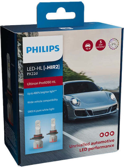 Philips Lamps Car Ultinon Pro9200 HL HIR2-9012 Canbus LED 5800K Cold White 12-24V 21W 2pcs