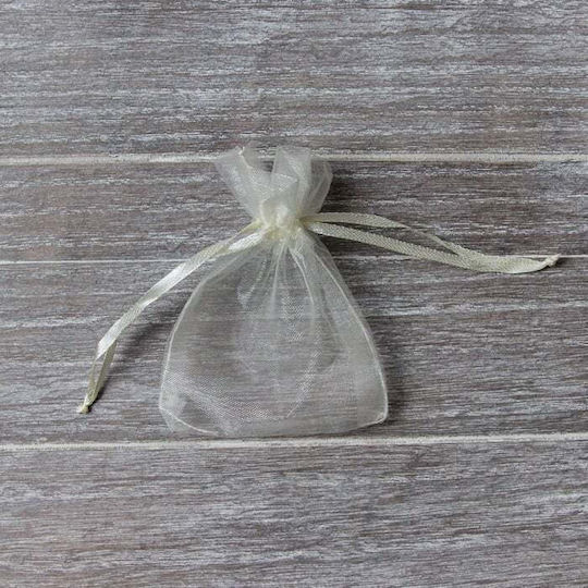 Πουγκι Οργαντζα Σετ/10 7,6χ10cm Εκρου