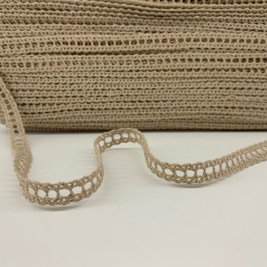 Baumwoll Spitze Gestrickt Beiges 9mm X 50m A175beige Rin-a175mpez