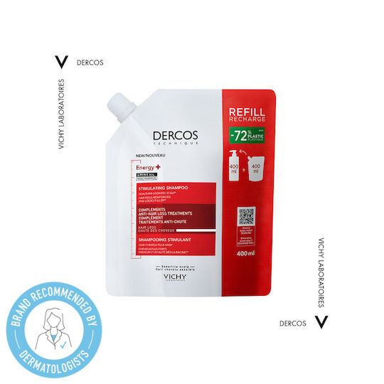 Vichy Dercos Energy+ Refill Σαμπουάν κατά της Τριχόπτωσης για Όλους τους Τύπους Μαλλιών 400ml