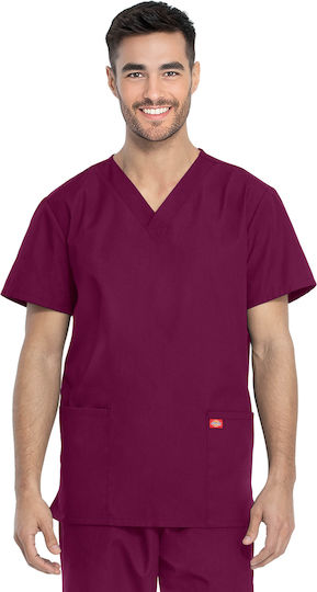 Dickies Unisex Burgundy Pants & Blouse Set Cotton and Polyester