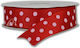 Ribbon 25y Red Satin Polka Dot