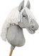 Premium Hobby Horse Großer Steckenpferd Graues Weißes Mähne A3