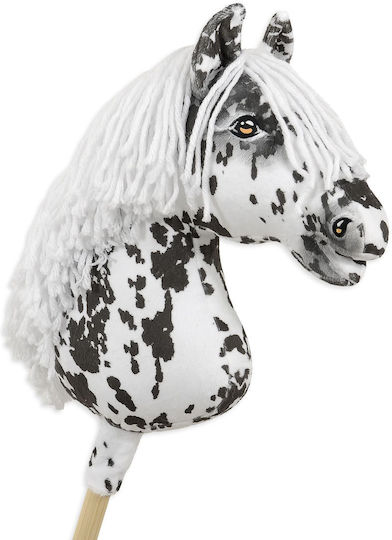 Hobby Horse Großes Premium Steckenpferd Tarantel Muster Schwarzes Weißes Weißes Mähne A3