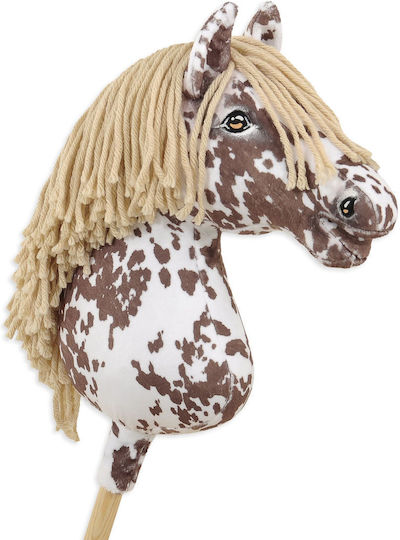 Hobby Horse Large Premium Stick Horse Tarantula Pattern White-brown Beige Mane A3