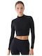 Functional Women's Athletic Blouse Long Sleeve Black