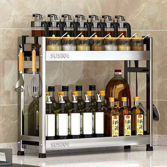 Επιτραπέζια Βάση Inox 40x41x132εκ. Ασημί