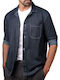 Μακρυμάνικo Overshirt Μπλε