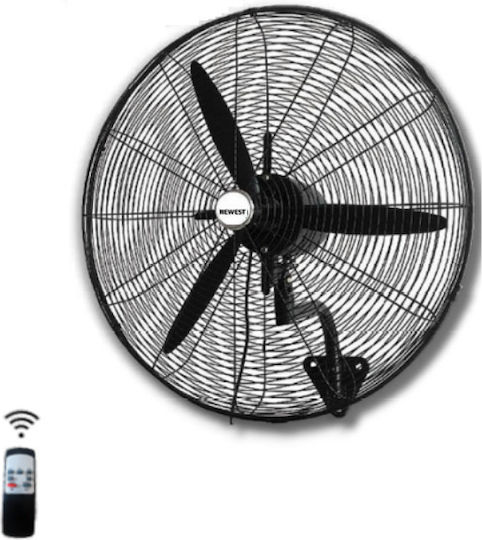 Newest FA-650W-RC Επαγγελματικός Ανεμιστήρας Επιτοίχιος 260W Διαμέτρου 65cm με Τηλεχειριστήριο