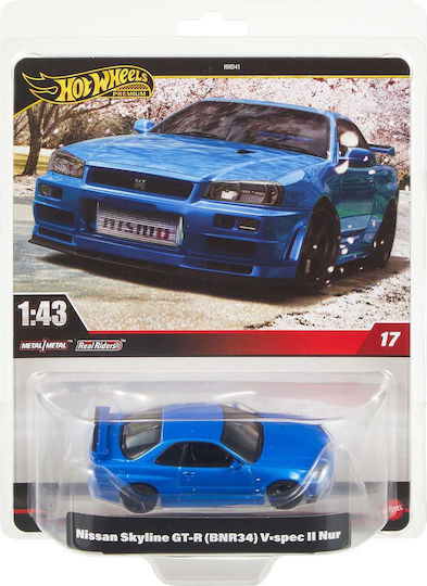 Hot Wheels Toy Car Premium Real Readers Nissan Skyline GT-R BNR34