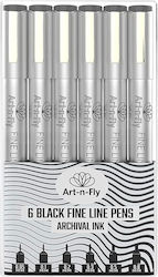 6 Professional Fineliner Pens Art-n-fly 6 Professional Fineliner Pens Art-n-fly