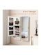 Costway Rectangular Bathroom Mirror Led with Shelf and Cabinet 120x37cm White