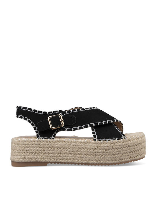 Women's Flat Sandals Flatforms in Black Color