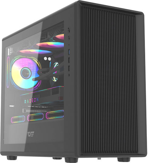 Darkflash DB460M Gaming Midi-Turm Computergehäuse mit Seitenfenster Schwarz