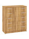 Συρταριέρα Κρεβατοκάμαρας mit 5 Schubladen Rustic Oak 80x38x90cm
