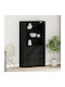 Kleiderschrank Büro aus MDF Black Oak 80x33x150cm